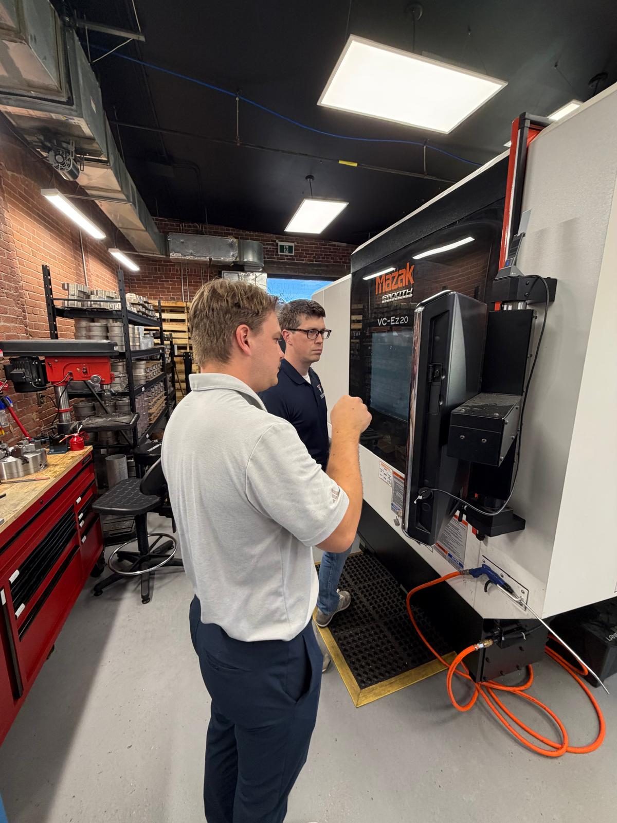 Setting up a job on the Mazak VC-E220 vertical machining centre